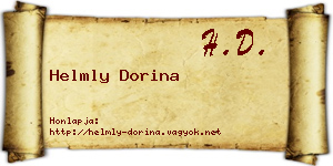 Helmly Dorina névjegykártya